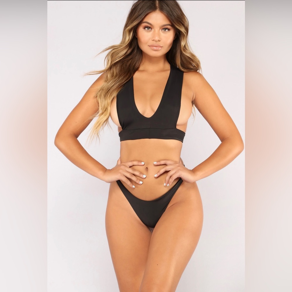 Fashion Nova Phi Phi Island Bikini - Black - Small - NWT